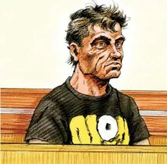  ?? — Reuters photo ?? A court artist sketch by Paul Tyquin of Avan, who faced Melbourne Magistrate­s Court.