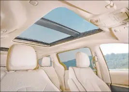  ??  ?? The 2019 Chrysler Pacifica Touring L Plus offers a dual-pane sunroof.