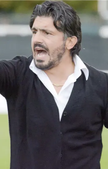  ??  ?? Gennaro Gattuso, 37 anni, è sulla panchina del Pisa dalla scorsa estate: occupa il terzo posto nel girone B di Lega Pro