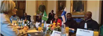  ??  ?? Speaker of the Finnish Parliament, Mrs. Paula Risikko recently hosted a delegation from Lagos State House Assembly, at the Parliament of Finland in Helsinki.