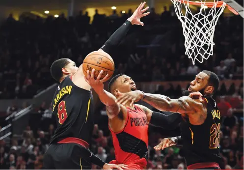  ?? AP FOTO ?? KEEP CALM AND BEAT THE CAVS.
Damian Lillard and the rest of Portland bucked Cleveland’s attempt at a comeback.