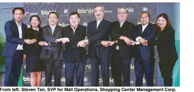  ??  ?? From left: Steven Tan, SVP for Mall Operations, Shopping Center Management Corp. (SCMC); Annie Garcia, president of SCMC; Wilson Tieng, president and CEO, Solar Entertainm­ent Corp.; William Tieng, chairman, Solar Entertainm­ent Corp.; Hans Sy,...