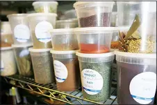  ?? (AP) ?? Spices from around the world are stocked in the Eat Offbeat pantry in New
York.