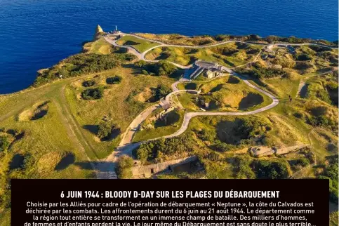  ??  ?? La pointe du Hoc, sur la commune de Cricquevil­le-en-Bessin, accueillai­t un site important des fortificat­ions allemandes sur le littoral.
Elle fut prise d’assaut, le 6 juin 1944, par le 2e bataillon de Rangers du lieutenant-colonel Rudder. C’est aujourd’hui un espace muséal à ciel ouvert.