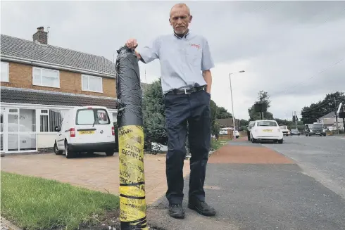  ??  ?? David Carlton outside his home in Mill Terrace, Rainton Bridge, on the B1284 North Road