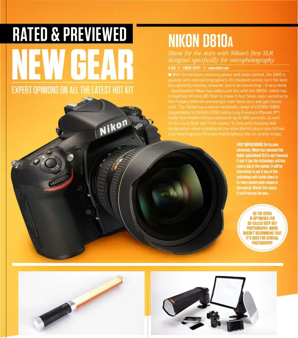  ??  ?? FIRS T IMPR ESSIONS: By its own admission, Nikon has released this highly specialise­d SLR in part because it can: it has the technology and has seen a gap in the market. It will be interestin­g to see if any of this technology will trickle down to its...