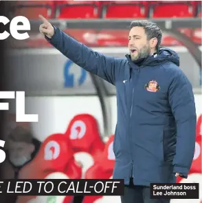  ??  ?? Sunderland boss Lee Johnson