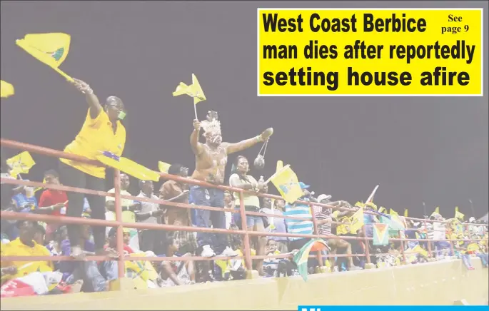  ??  ?? T20 action: Spectators enjoying themselves last night at the CPL match at Providence which the Amazon Warriors lost to the Jamaica Tallawahs.