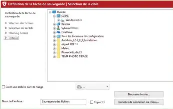  ??  ?? En quelques clics, établissez un plan de sauvegarde de lecteurs ou de simples fichiers sous Windows.