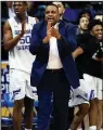  ?? AP/GERALD HERBERT ?? Georgia State Coach Ron Hunter is back in the NCAA Tournament after a 3-year absence. Unlike in 2015 when he was coaching after tearing his Achilles tendon, Hunter is healthy this time.