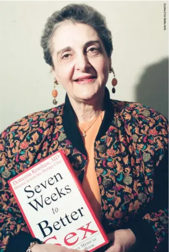  ??  ?? Dr. Domeena Renshaw founded the Loyola Sex Therapy Clinic and wrote the book “Seven Weeks to Better Sex.”