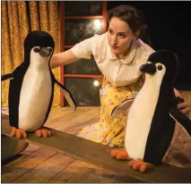  ??  ?? The cast of Mr Popper’s Penguins in rehearsal ahead of the show arriving in Glasgow