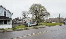  ?? JULIE JOCSAK ST. CATHARINES STANDARD ?? The corner of Merritt and Bessey streets in
St. Catharines where the former Niagara, St. Catharines, and Toronto Street Railway station once stood.