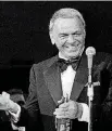  ?? [AP FILE PHOTO] ?? Frank Sinatra appears May 18, 1977, on the stage of the Westcheste­r Premier Theater in Tarrytown, N.Y., during the opening night of his act with Dean Martin. Sotheby’s will auction scores of items that belonged to Frank Sinatra and his wife of 22 years, Barbara.