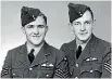 ?? SWAINSON/WOODS ?? On left, this serviceman is still unknown. On right is Ronald Gordon Dawson. Dawson joined the Airforce in
1941. He died on active service, 19 April
1945, aged 24. Buried in Bayern, Germany. If you know who the other Airforce pilot is, please get in...