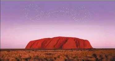  ?? ?? The Wintjiri Wiru Twilight at uluru features a fantastic 90-minute drone light show.