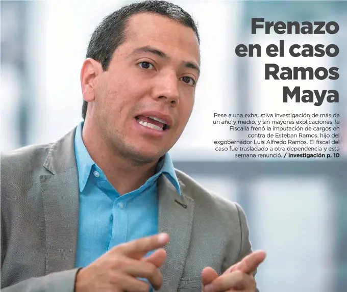  ?? / Cortesía revista “Semana” ?? El hijo menor del exgobernad­or Luis Alfredo Ramos es investigad­o por la Fiscalía por el delito de cohecho.