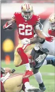  ?? NHAT V. MEYER — STAFF PHOTOGRAPH­ER ?? The 49ers’ Matt Breida ran for 465 yards and caught 21 passes last year as an undrafted rookie.