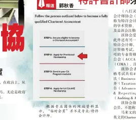  ??  ?? 根据专业团体的网站资­料显示，“临时会员”并不是专业/特许会计师。