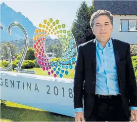  ??  ?? En el Llao Llao. Nicolás Dujovne ayer como anfitrión del G-20.