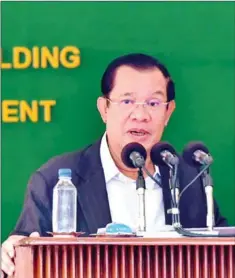  ?? SPM ?? Prime Minister Hun Sen speaks at the inaugurati­on of the new Ear, Nose and Throat (ENT) Centre at Preah Ang Duong Hospital on Monday.