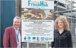  ??  ?? Councillor­s Craig Fotheringh­am and Lois Speed at the former Teachers Resource Centre.