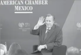  ??  ?? José Antonio Meade durante la reunión con representa­ntes de empresas estadunide­nses asentadas en México ■ Foto Cristina Rodríguez