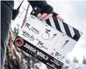  ??  ?? A photo tweeted by movie director Colin Trevorrow on February 25 – the first day of filming Jurassic World: Dominion