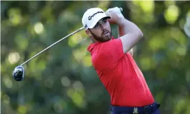  ??  ?? Matthew Wolff hits his tee shot from the 14th. Photograph: Gregory Shamus/Getty Images