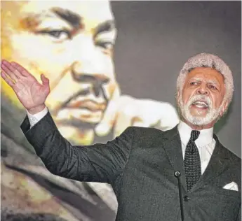  ?? NICK LAMMERS/EAST BAY TIMES VIA AP ?? Ron Dellums, who served as Northern California’s first black congressma­n, gives a speech during a celebratio­n honoring the Rev. Martin Luther King Jr. in Oakland on Jan. 11, 2004.