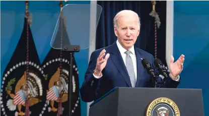  ?? MANUEL BALCE CENETA/AP ?? President Joe Biden speaks about inflation at the White House on Tuesday.