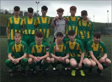  ??  ?? The St. Mary’s C.B.S. (Enniscorth­y) eleven before the semi-final in Monaghan.