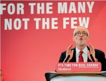  ?? AP ?? Labour party leader Jeremy Corbyn speaks at the start of the general election campaign in London.