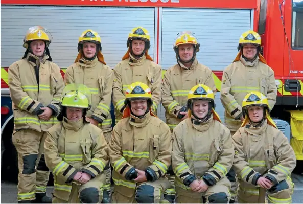  ??  ?? Members of the volunteer Putaruru Fire Brigade have been busy training for the Sky Tower Challenge.