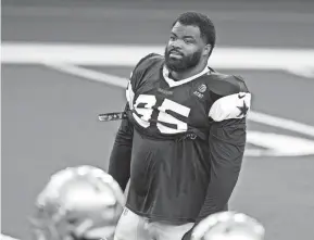  ?? LM OTERO/AP ?? Defensive lineman Dontari Poe, seen Aug. 24, last weekend became the first Cowboys player to take a knee during the national anthem.