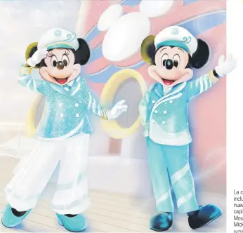  ?? Suministra­da ?? La celebració­n incluye atuendos nuevos para la capitana Minnie Mouse y para Mickey Mouse.