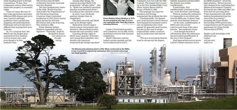  ?? JONATHAN CAMERON/STUFF ?? The Motonui petrochemi­cal plant in 2012. When constructe­d in the 1980s, it was a world-first engineerin­g masterpiec­e that converted natural gas into liquid gasoline.