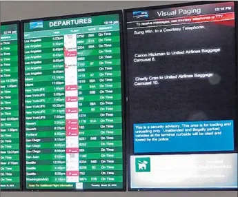 ?? San Francisco Internatio­nal Airport ?? V I S UA L paging screens help with communicat­ion breakdowns at San Francisco Internatio­nal Airport.