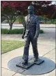  ??  ?? A statue of James Meredith stands at the University of Mississipp­i in Oxford where he was the first Black student to attend in 1962.
