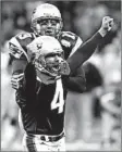  ?? AMY SANCETTA/AP ?? Adam Vinatieri kicked a winning field goal for the Patriots against the Rams in Super Bowl XXXVI.