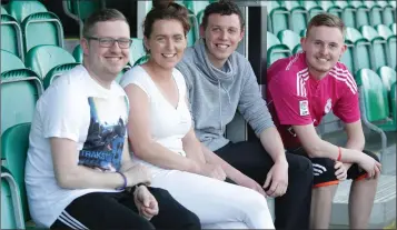  ??  ?? Mick ‘Dirt’ Byrne, Kim Mooney, Kenneth White and Cormac Anderson enjoying the McLaughlin Cup final.