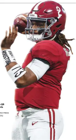  ?? [ASSOCIATED PRESS FILE PHOTOS] ?? Alabama QB Jalen Hurts