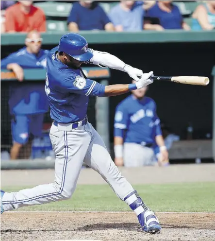  ?? JUSTIN K. ALLER/GETTY IMAGES ?? Lourdes Gurriel Jr. of Cuba has already made a positive impression on the Toronto Blue Jays during spring training. Gurriel, the 23-year-old defector who signed a seven-year, US$22-million deal with the Jays, is expected to start his first season with...