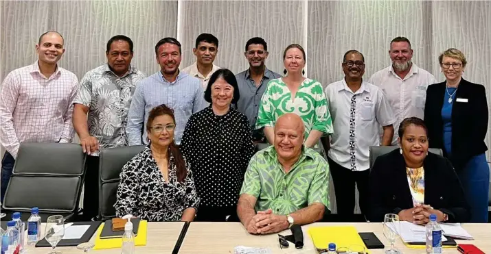  ?? Photo: Fiji Hotel & Tourism Associatio­n (FHTA) ?? Sitting from left: Fiji Hotel & Tourism Associatio­n (FHTA) chief executive officer Fantasha Lockington, Minister of Tourism and Civil Aviation Viliame Gavoka, Assistant Minister Alitia Bainivalu with the Ministry of Tourism team after the meeting yesterday.