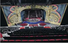  ??  ?? A view of the stage is shown during the rehearsal for Cirque du soleil’s Corteo show at the Little Caesars Arena in Detroit.