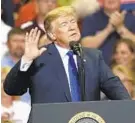  ?? ROGELIO V. SOLIS/ASSOCIATED PRESS ?? President Donald Trump speaks about some Democrats in Congress and mocks Christine Blasey Ford during a rally Tuesday in Southaven, Miss.