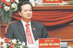  ??  ?? BROAD PLAN: Photo shows Vietnam’s Prime Minister Nguyen Tan Dung attending the closing ceremony of the 11th National Congress of Party in Hanoi. Vietnam has approved a broad plan to boost its economy to 2020, focusing on restructur­ing public...