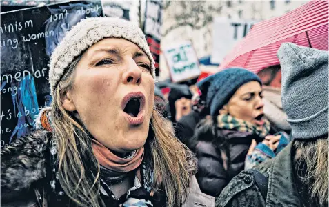  ??  ?? Furious: British women are following the lead of US ‘rage moms’, who Democrats hope will see Joe Biden elected president