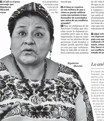  ??  ?? Rigoberta Menchú.