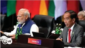  ?? ?? Los jefes de gobierno de India e Indonesia, Narendra Modi y Joko Widodo, en la cumbre del G20 en Bali.